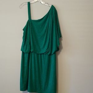 Green sparkle party mini dress